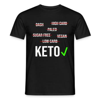 Keto Diet Carbohydrates Ketosis Calories Bacon Eggs - Men's T-Shirt - black - Front - AI Model Male 178 light (178cm)