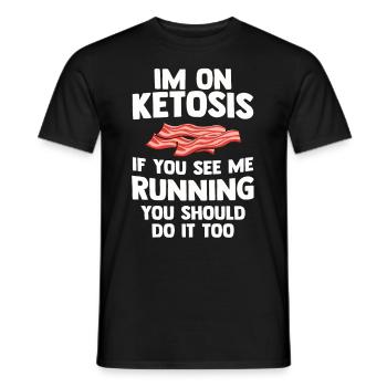 Keto Gift for Diet Calories Bacon Ketogenic Eggs - Men's T-Shirt - black - Front - AI Model Male 178 light (178cm)