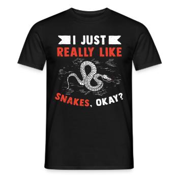 Snake Gift Animal Reptile Cobra Python Boa - Men's T-Shirt - black - Front - AI Model Male 178 light (178cm)
