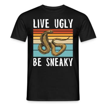 Schlange Giftig Kobra Reptilien Terrarium Snake - Männer T-Shirt - Schwarz - Vorne - AI Model Male 178 light (178cm)