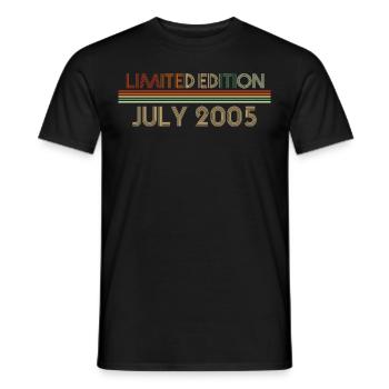 17ème Anniversaire Juillet Vintage 2005 Idée Cadeau - T-shirt homme - noir - Devant - AI Model Male 178 light (178cm)
