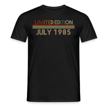 37th birthday July born 1985 Gift idea - Men's T-Shirt - black - Front - AI Model Male 178 light (178cm)
