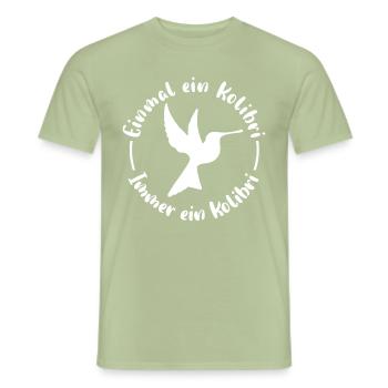 Kolibri Grundschule - Männer T-Shirt - Sage - Vorne - AI Model Male 178 light (178cm)