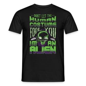Alien Gift Buitenaardse Ufo Area 51 Sci-fi - Heren T-shirt - zwart - Voor - AI Model Male 178 light (178cm)