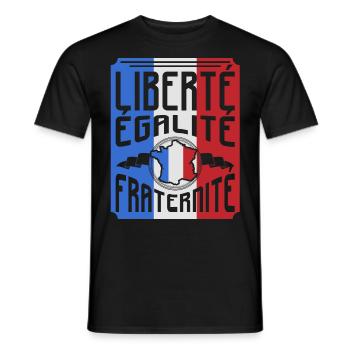 Frankreich - Männer T-Shirt - Schwarz - Vorne - AI Model Male 178 light (178cm)