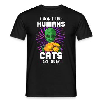 Alien Tshirt UFO Alien Children Mars Gentlemen - Men's T-Shirt - black - Front - AI Model Male 178 light (178cm)