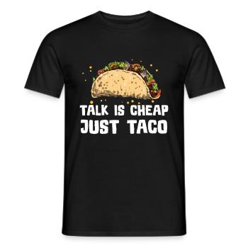 Taco Mexico Food Fast Food Nachos Fiesta Salsa - Men's T-Shirt - black - Front - AI Model Male 178 light (178cm)