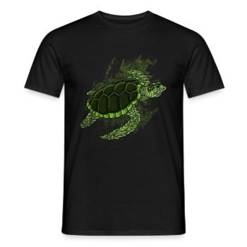tortue détendu détente mer océan plage - T-shirt homme - noir - Devant - AI Model Male 178 light (178cm)