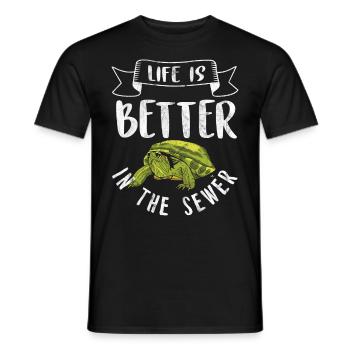 Tortue Détendue Chill Mer Océan Plage - T-shirt homme - noir - Devant - AI Model Male 178 light (178cm)