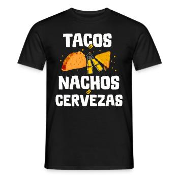 Taco Mexico Food Fast Food Nachos Fiesta Salsa - Men's T-Shirt - black - Front - AI Model Male 178 light (178cm)
