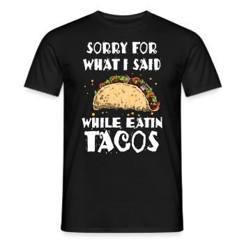 Taco Mexico Food Fast Food Nachos Fiesta Salsa - Men's T-Shirt - black - Front - AI Model Male 178 light (178cm)