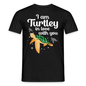 Turtle Gift Kids Reptiles Sea Beach - Men's T-Shirt - black - Front - AI Model Male 178 light (178cm)
