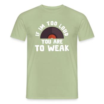 DJ Gift Music Disc Jockey Disco Techno Rave - Men's T-Shirt - sage - Front - AI Model Male 178 light (178cm)