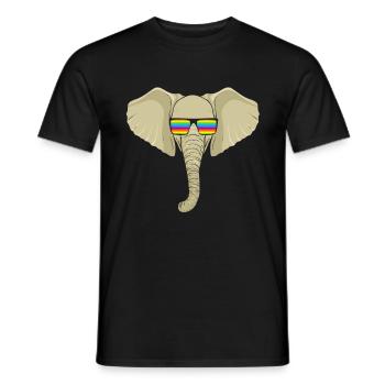 Cadeau d’éléphant pour Proboscis Africa Wilderness Zoo - T-shirt homme - noir - Devant - AI Model Male 178 light (178cm)