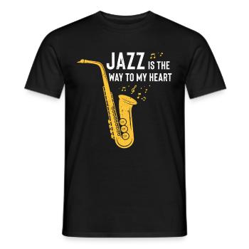 Jazz Tshirt - Männer T-Shirt - Schwarz - Vorne - AI Model Male 178 light (178cm)