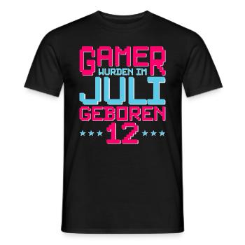 12. Geburtstag Juli Jahrgang 2010 Gamer - Männer T-Shirt - Schwarz - Vorne - AI Model Male 178 light (178cm)