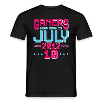 10. Geburtstag Juli Jahrgang 2012 Gamer - Männer T-Shirt - Schwarz - Vorne - AI Model Male 178 light (178cm)
