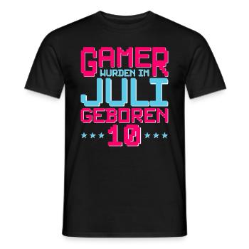 10. Geburtstag Juli Jahrgang 2012 Gamer - Männer T-Shirt - Schwarz - Vorne - AI Model Male 178 light (178cm)