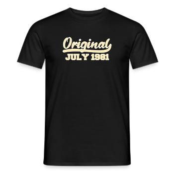41ème anniversaire Juillet Né en 1981 Idée cadeau - T-shirt homme - noir - Devant - AI Model Male 178 light (178cm)