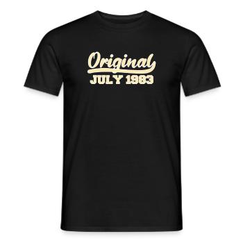 39ème anniversaire Juillet né 1983 Idée cadeau - T-shirt homme - noir - Devant - AI Model Male 178 light (178cm)
