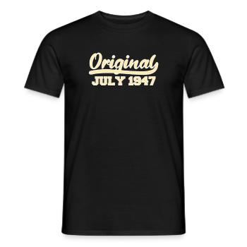 75e anniversaire Juillet né 1947 Idée cadeau - T-shirt homme - noir - Devant - AI Model Male 178 light (178cm)