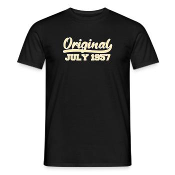65e anniversaire Juillet né 1957 Idée cadeau - T-shirt homme - noir - Devant - AI Model Male 178 light (178cm)