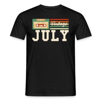 32ème anniversaire Juillet né 1990 Idée cadeau - T-shirt homme - noir - Devant - AI Model Male 178 light (178cm)