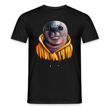 Kids Seal Holiday Sea Allemagne du Nord Mer du Nord - T-shirt homme - noir - Devant - AI Model Male 178 light (178cm)