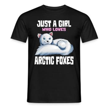 Fuchs Arctic Fox Mädchen Frauen Liebhaberdesign - Männer T-Shirt - Schwarz - Vorne - AI Model Male 178 light (178cm)