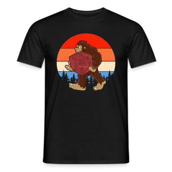 Funny RPG Gamer Bigfoot Game Night Role-playing Game - Men's T-Shirt - black - Front - AI Model Male 178 light (178cm)