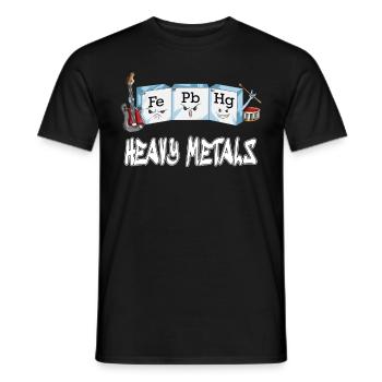 Fe Pb Hg Metal fans Music Chemistry Chemists - Men's T-Shirt - black - Front - AI Model Male 178 light (178cm)