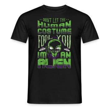 Alien Tshirt UFO Alien Children Mars Gentlemen - Men's T-Shirt - black - Front - AI Model Male 178 light (178cm)