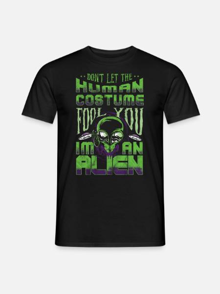 Alien Tshirt Ufo Außerirdische Kinder Mars Herren - Männer T-Shirt - Schwarz