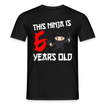 Ninja 6ème anniversaire - T-shirt homme - noir - Devant - AI Model Male 178 light (178cm)