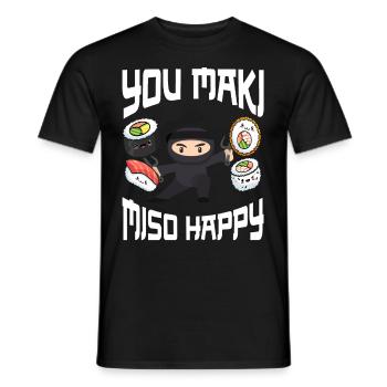 Ninja Ninjutsu Judo Katana Kids Shuriken Warrior - Men's T-Shirt - black - Front - AI Model Male 178 light (178cm)