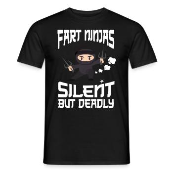 Ninja Tshirt Kids Men Ninjutsu - Men's T-Shirt - black - Front - AI Model Male 178 light (178cm)