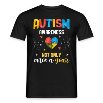 Autistic Autism Autism Awareness Day Asperger's Child - Men's T-Shirt - black - Front - AI Model Male 178 light (178cm)
