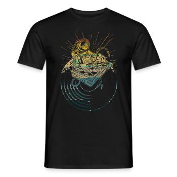 DJ Tshirt für Party Disc Jockey Rave Techno Mixer - Männer T-Shirt - Schwarz - Vorne - AI Model Male 178 light (178cm)