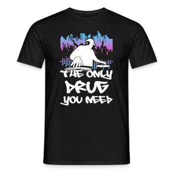 DISC JOCKEY - Men's T-Shirt - black - Front - AI Model Male 178 light (178cm)