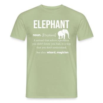 Elephant - Men's T-Shirt - sage - Front - AI Model Male 178 light (178cm)