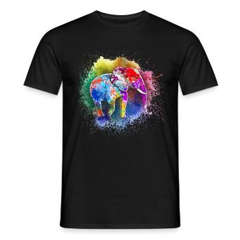 Cadeau d’éléphant pour Proboscis Africa Wilderness Zoo - T-shirt homme - noir - Devant - AI Model Male 178 light (178cm)