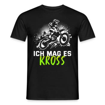 Motocross Tshirt Für Herren Damen Enduro Supermoto - Männer T-Shirt - Schwarz - Vorne - AI Model Male 178 light (178cm)