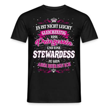 Stewardess und Prinzessin T-Shirt - Männer T-Shirt - Schwarz - Vorne - AI Model Male 178 light (178cm)