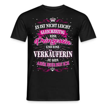 Verkäuferin und Prinzessin T-Shirt - Männer T-Shirt - Schwarz - Vorne - AI Model Male 178 light (178cm)