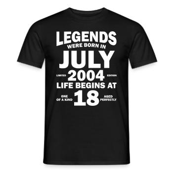 18ème anniversaire Juillet millésime 2004 idée cadeau - T-shirt homme - noir - Devant - AI Model Male 178 light (178cm)
