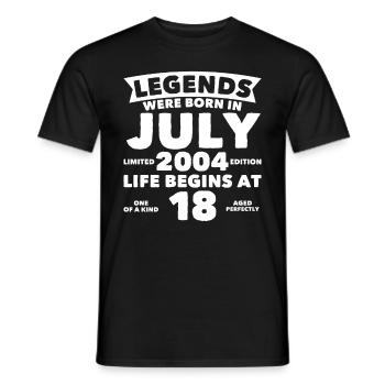 18ème anniversaire Juillet millésime 2004 idée cadeau - T-shirt homme - noir - Devant - AI Model Male 178 light (178cm)