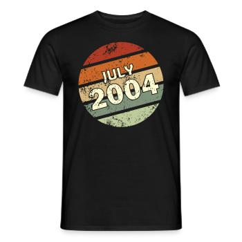 18ème anniversaire Juillet millésime 2004 idée cadeau - T-shirt homme - noir - Devant - AI Model Male 178 light (178cm)