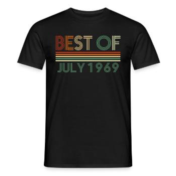 53ème anniversaire Juillet né 1969 Idée cadeau - T-shirt homme - noir - Devant - AI Model Male 178 light (178cm)