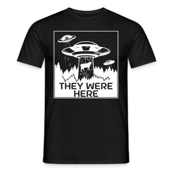 Alien Tshirt UFO Alien Children Mars Gentlemen - Men's T-Shirt - black - Front - AI Model Male 178 light (178cm)