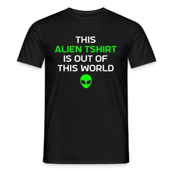 Alien Gift Buitenaardse Ufo Area 51 Sci-fi - Heren T-shirt - zwart - Voor - AI Model Male 178 light (178cm)